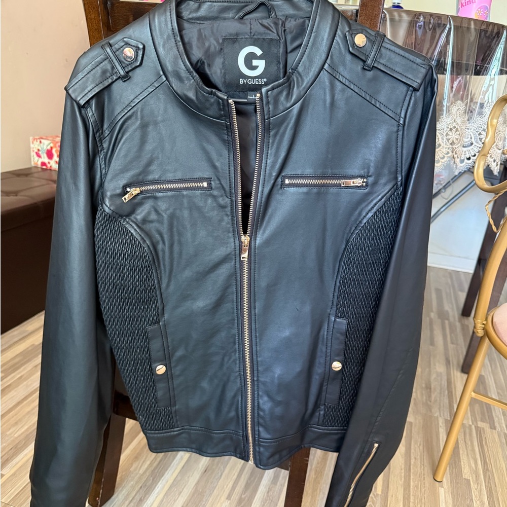 Guess Black Jacket with Gold Details